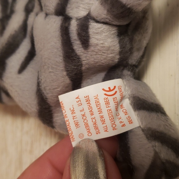 Ty Beanie Babies 1997 Brown Cat Pounce & Gray Striped Cat Prance NWT - Picture 9 of 11